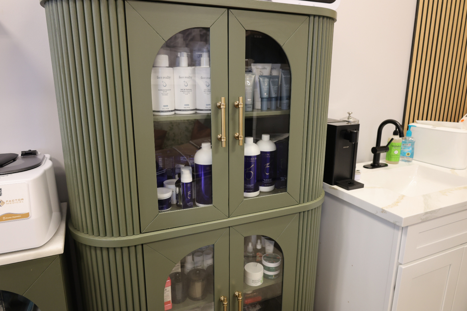 Professional skincare products at Saint James Wellness Center
